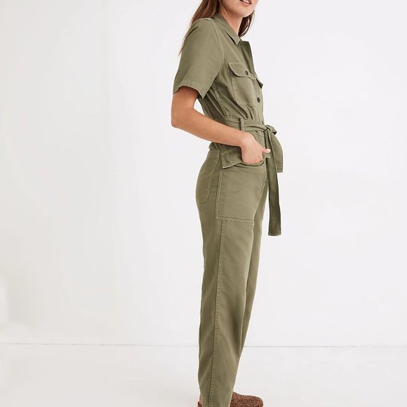 NWT Madewell Olive Toe-waist Utility Jumpsuit - Picture 3 of 7